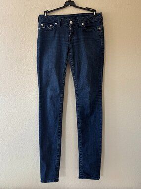 True Religion Jeans Women Size 30 Dark Wash Skinny Made USA Stretch